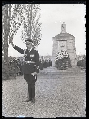 Wilhelm Fabricius depune o coroană de flori la Cimitirul Pro Patria din București