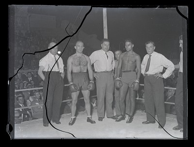Marcel Thil și Gheorghe Axioti după meciului de box