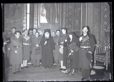 Parastasul de la Curtea de Argeș, în prezența M.S. Regele Carol al II-lea, a Principesei Ileana și a membrilor Familiei Regale și ai Guvernului